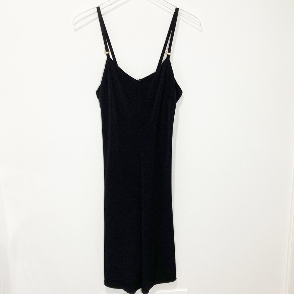 Calvin Klein Black Swing Slip Dress Wide Spaghetti Straps NWOT